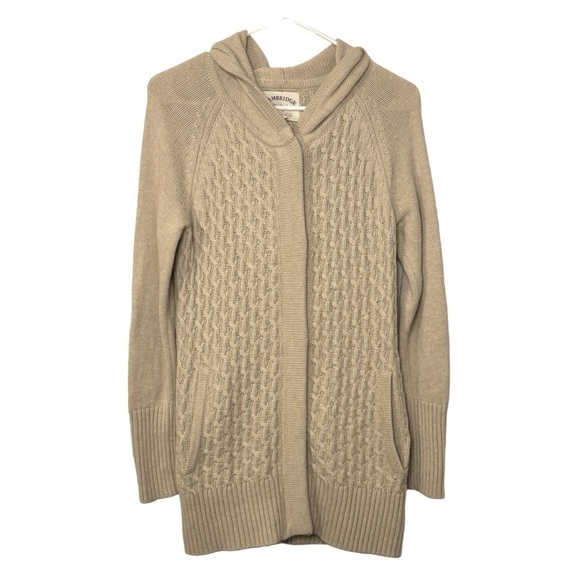 Cambridge Dry Goods Longline wool blend hooded cardigan sweater women’s small - Picture 1 of 9